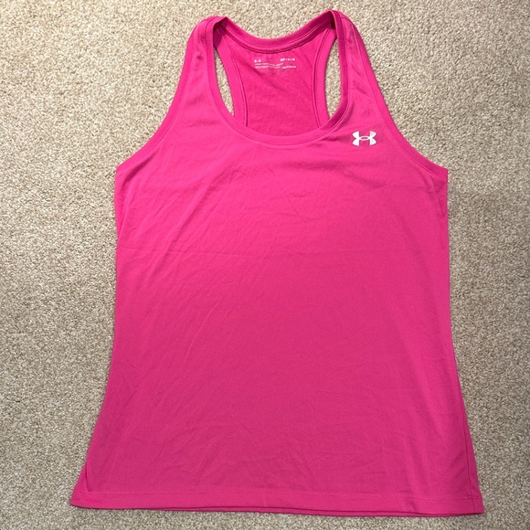 Under Armour Tops - UNDER ARMOUR Hot Pink Womens Work Out Racerback Tank Size M